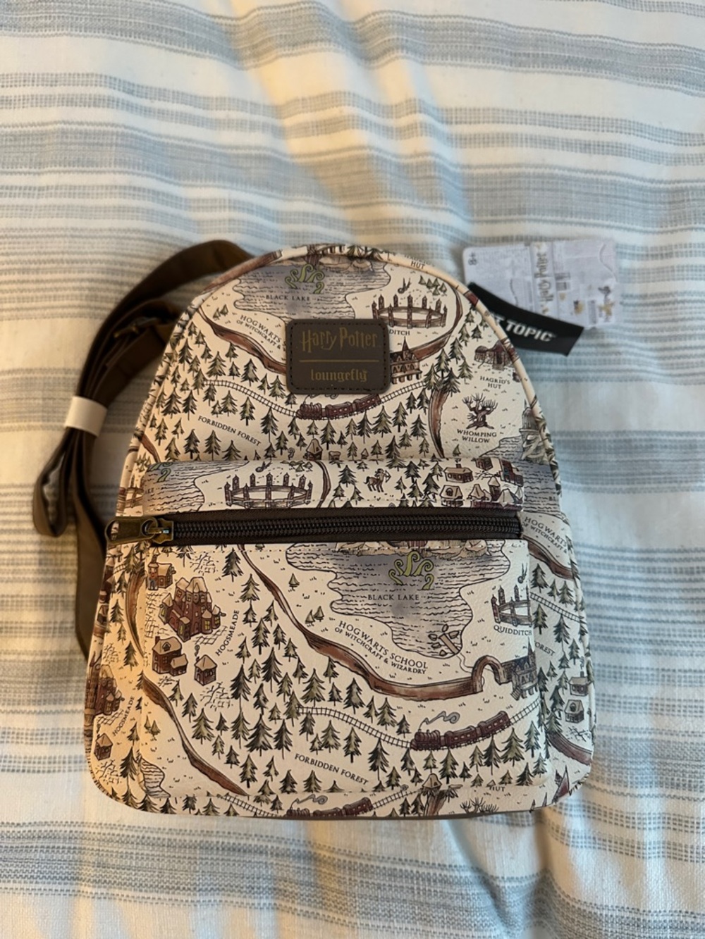 Loungefly Harry Potter Beige and Brown Wizarding Map Mini Backpack
